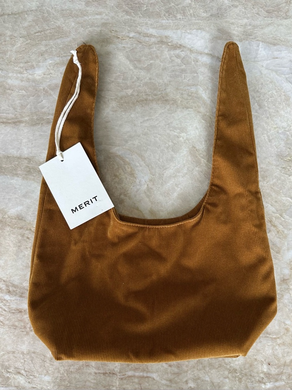 NWT MERIT Beauty Limited Edition Corduroy Signature Bag - Ginger/Brown